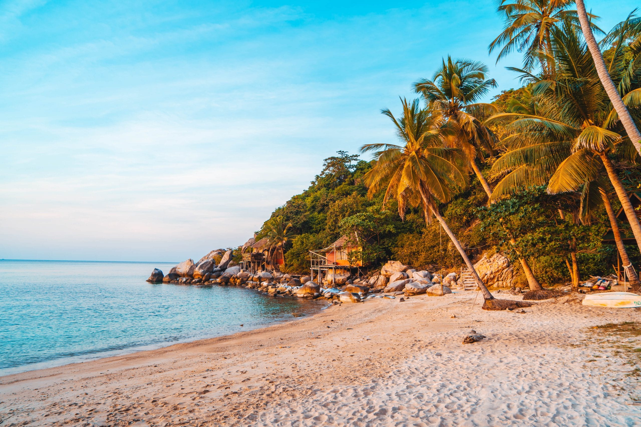 Open beach on Koh Tao, where most outdoor training sessions happen