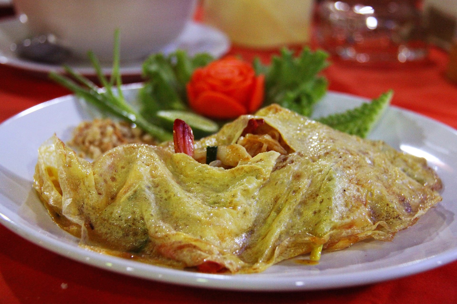 A plate of Thai food on Koh Tao, generous and quick